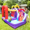 Casa de salto inflável com slide the Playhouse Theatre Bouncy House para crianças de 2 a 12 anos com ventilador Jumper de salto interno e externo para crianças pequenas brincarem ao ar livre no jardim