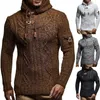 Pulls pour hommes automne pull à capuche pulls tricotés décontracté vintage laine col roulé 2023 hiver hommes pull chaud