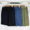 Herren-Shorts, Hosen, Jogger, Schwarz, Blau, Basic, klassisch, mit einer Tasche, kurze Baumwolle, lässig, Applikationshose, Stones Island