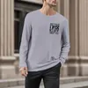 T-shirts pour hommes automne et hiver mode loisirs 3D numérique amusant lettre chemise à manches longues Camisetas Hombre tout-