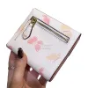 Designer WYN Small Wallet Clutch Bag For Women Luxurys Painted Flower Print Leather Bags Coin Key Pouch Card Holder Fashion Classic Purse