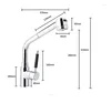 Смесители для кухни, хромированная отделка, твердая латунь, выдвижной смеситель, двойная насадка-распылитель, поворотный излив, установленный на палубе, для раковины сосуда