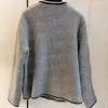 Cardigan de créateur avec bouton pour femmes, pulls tricotés à la mode, vêtements d'extérieur chauds d'hiver, Style Vintage, gris, cadeaux de noël 33 25462