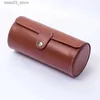 Jewelry Boxes Round Jewelry Storage Box 3 Slot PU Leather Bangle Bracelet Organizer Collection Holder Pouch Display Packaging Gift Case Q231109