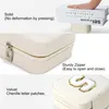 Boxes Personalized Initial Letter Travel Jewelry Case for Women, Birthday Gifts for Teens Girls, Christmas Gifts, White Color