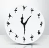 Wall Clocks Yoga Art Studio Decor Clock Postures GYM Fitness Flexible Girl With Poses Gift For Women