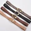 Belts Gold Buckle Women's Leather Trendy Skinny Black Fashion Belt Luxury For Women Jeans Pants