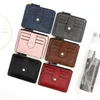 Card Holders Casual Men's And Women's Bag With Zippered Solid Color Change Business ID Clip