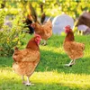 Trädgårdsdekorationer kycklingdekor Akryl hönstaty livtro tupp insatser undertecknande markplugg simulering dekorativ för gräsmatta uteplats