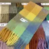 Vinter Sacrf Designer Cashmere som stickad Infinity Mens Women Studio Shawl Rainbow Color Checkered Tassel Scarves Varma bekväma modeförsäljning, Wrap Pashmina