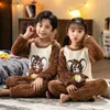 Pigiama Nuovo Autunno Inverno Pigiama di flanella Caldo bambino Indumenti da notte Neonate Vestiti Set Per Abbigliamento per bambini Peluche Bambini Homewear SuitL231109