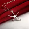 Pendant Necklaces Fashion Jewelry 925 Sterling Silver Starfish Pendants Fine For Women 2023 Smooth