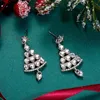 Stud Vintage Kristal Zirkoon Kerstboom Oorbellen voor Vrouwen Temperament Strass Kwastje Drop Partij Sieraden Bijoux Geschenken 231109