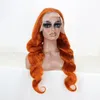 Ginger Orange 13x4 HD Lace Front Human Hair Peruki for Black Women Body Fala Ginger Parline Pre Skuped Lower z włosami dla niemowląt 150% gęstość