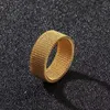 Textured 8mm Stainless Steel High Quality Men's Simple Variable Mesh Ring