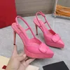 2023 Fashion Valentinoith Women's Earth High Obcing Pozytywne buty Nagie Pozytywne buty Środkowe obcasy MMH