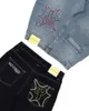 Women's Panties Street Retro Hip Hop Protect Print Jeans Trend Fashion Black High-waist Y2k Men Oversized Baggy Casual Wide Leg Pants