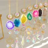 Décorations de jardin Prismes de cristal Sun Catcher Pendentif Lune Métal Réfléchissant Lumière Couleur Ambre Flacon Carillons éoliens Décoration de la maison