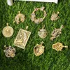 Charms Juya Micro Pave Zircon 18K Real Gold Plated Luxury Animal Panther Lion Leopard Charms For DIY Christmas Pendant Jewelry Making 231108