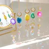 Decorazioni da giardino Prismi di cristallo Ciondolo acchiappasole Luna Metallo riflettente Luce colorata Fiocco ambrato Campanelli eolici Decorazione della casa