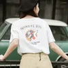 Women's T Shirts Harajuku Tshirt Women Clothes 2023 Summer Korean Style Tops Fashion Vintage Print Letter Cartoon Dog Funny