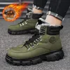 Stövlar Cyytl Snow Boots Mens Shoes Winter Fur Warm Casual Ankle Leather Platform Designer Luxury Cowboy Combat Tactical Chelsea Handing 231108