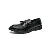 Scarpe eleganti da uomo con motivo stampato di lusso Flat Casual Business Office Oxfords in vera pelle Designers Scarpe mocassino in pelle scamosciata con fibbia in metallo Taglia grande eu48