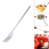 Forks 1/2/3PCS Stainless Steel Extendable Fork Dinner Fruit Dessert Long Cutlery BBQ Kitchen Accessories