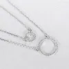 Ring Pendant Necklace S925 Silver Micro Set Zircon Ring Double Layer Halsband Europeiska kvinnor Fashion Collar Chade Wedding Party Jewelry Valentine's Day Gift SPC