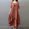 Urban Sexy Kleider Frauen Elegante Leinen Weiß Böhmen Schichtung Vintage Robe Lange Hülse Lose Kleid Übergroßen Weiblichen Herbst Vestidos 2308