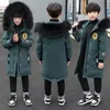 Vestes 5 6 8 10 12 13 ans adolescent garçons manteau d'hiver épaissir chaud enfants veste mode longue Style fermeture éclair à capuche vêtements d'extérieur pour enfants 231109