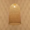 Lampes suspendues lumières chinoises lanterne El thé escalier LED bambou lumière main rotin tissage bois lampe éclairage