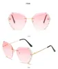 Vintage Fashion Oversized Rimless Sunglasses Women Famous Luxury Brand Design Sexy Diamond Square Sun Glasses for Female 230920