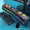 Computer Speakers SOAIY SH39 Multimedia Bluetooth Boombox Home Desktop Gaming Pc Speaker High Quality 4D Surround Stereo RGB Light Mechanical Keys YQ231103