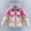 Men's Down Parkas White Duck Jacket Women Fivepointed Star Pattern Color Block Fashion Loose Puffer Coat Winter Warm Patchwork 231109