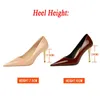 Robe chaussures femmes 7cm 10cm talons hauts pompes élégantes dame plus taille 34-43 mariage mariée stiletto talons bas fétiche fête bordeaux chaussures nues 231108