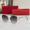 Luxury Oval Butterfly Cut Frameless Designer Sunglasses with High Quality 1:1 Metal Legs CT0269S Fashion Mens and Womens Gradient Lunettes Casual Vacation Box