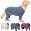 Vestuário para cães Pet outono e inverno quente roupas de uma peça anti-lick ferida proteção corporal terno de recuperação de mangas compridas