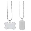 Collier pendentif vierge par Sublimation, transfert de chaleur, étiquette pour chien de compagnie, bricolage, fournitures cadeaux créatives