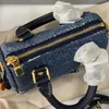 Mini Bolsa Vintage Tote Designer Bag Travesseiro Bolsa Alça Superior Mulheres Denim Bag Crossbody Bolsa Bolsa Bolsas De Ombro Bolsa Old Flower Print Clutch Bag Golden Hardware Strap