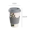 Tassen Exquisite Paar Show Love Cup 470 ml Kaffeetasse Aufkleber Design Isolierung Tragbare Bambusfaser Abbaubares Wasser für die Reise