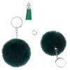 Keychains Lanyards 30 -stycken POM Keychains set med fluffig faux päls pompom -tofsar och nyckelringar 230408