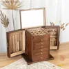 Jewelry Boxes Wood Jewelry Box Big Size Ring Necklace Earrings Jewelry Box Organizer Drawer Bracelet Display Stand Women Accessories Storage Q231109