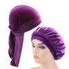 Банданы Durag унисекс, мужские Durag с длинным хвостом, волны для мужчин, однотонная широкая тряпка Doo и женская шапка с капюшоном, шляпа для сна, подходящая бандана, химиотерапевтическая шляпа 230408