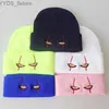 Beanie/Skull Caps winter Pennywise enge ogen breien muts cartoon grote mond persoonlijkheid tieners Hip-hop caps mutsen unisex warme motorkap hoeden YQ231108