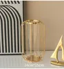 Vase Nordic Nordic Simple Golden Glass Vase Hidroponic Plant Flower Vase Iron Geometric Glass Tube Metal Plant Holder Modern Home Decor 231109