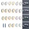 Hoop Earrings & Huggie 8mm Colorful CZ Zircon Ear Stud Cubic Zirconia Piercing Earring Nose Ring Body Jewelry