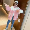 Katlı Çocuklar Sonbahar Kış Dış Giyim Kızlar Ceket Giysileri Kalınlaştırılmış Kuzu Moda Tasarım Yünlü Bez Sıcak Ceket Çocuk Yün 231109