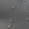 Collane con ciondolo JWER Ity Fashion Moon Star Collana elegante Forma geometrica Catena color argento per accessori raffinati da donna