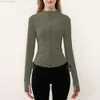 Desginer Aloo Yoga Women Jacket Tops Suit Autumn and Winter Slim Fit Fashion Slim Long Sleeve Standing Neckランニングジッパーフィットネストップスポーツコート女性